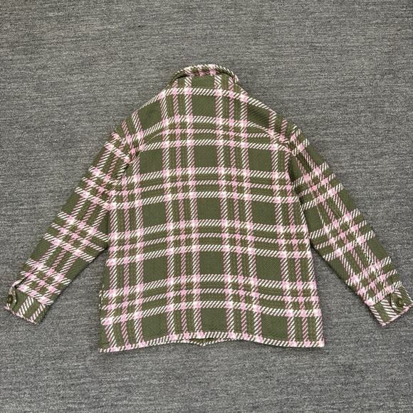 Outerknown Cloud Weave Shirt Jacket Women Medium Green Plaid Organic Lined Hike - Picture 3 of 10